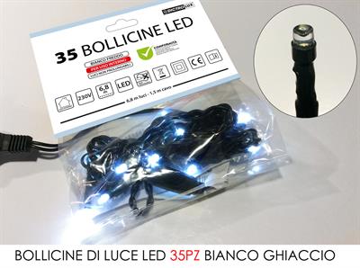 BOLLICINE DI LUCE LED 35 PZ BIANCO GHIACCIO 6,8MT