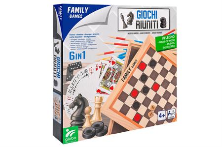 FAMILY GAMES - GIOCHI RIUNITI 6 IN 1 IN LEGNO